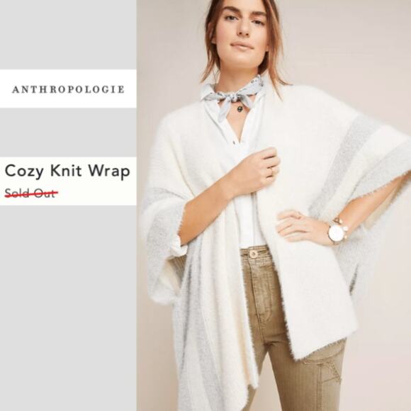 Anthropologie Saturday Sunday  COZY KNIT WRAP os - Picture 1 of 13